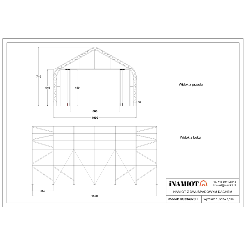 Sandėliavimo palapinė žemės ūkio angaras 10x15,0 m GS334923H