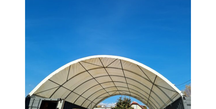 Container shelters mounted on the outer sides of a shipping container. />
  </div>

                        